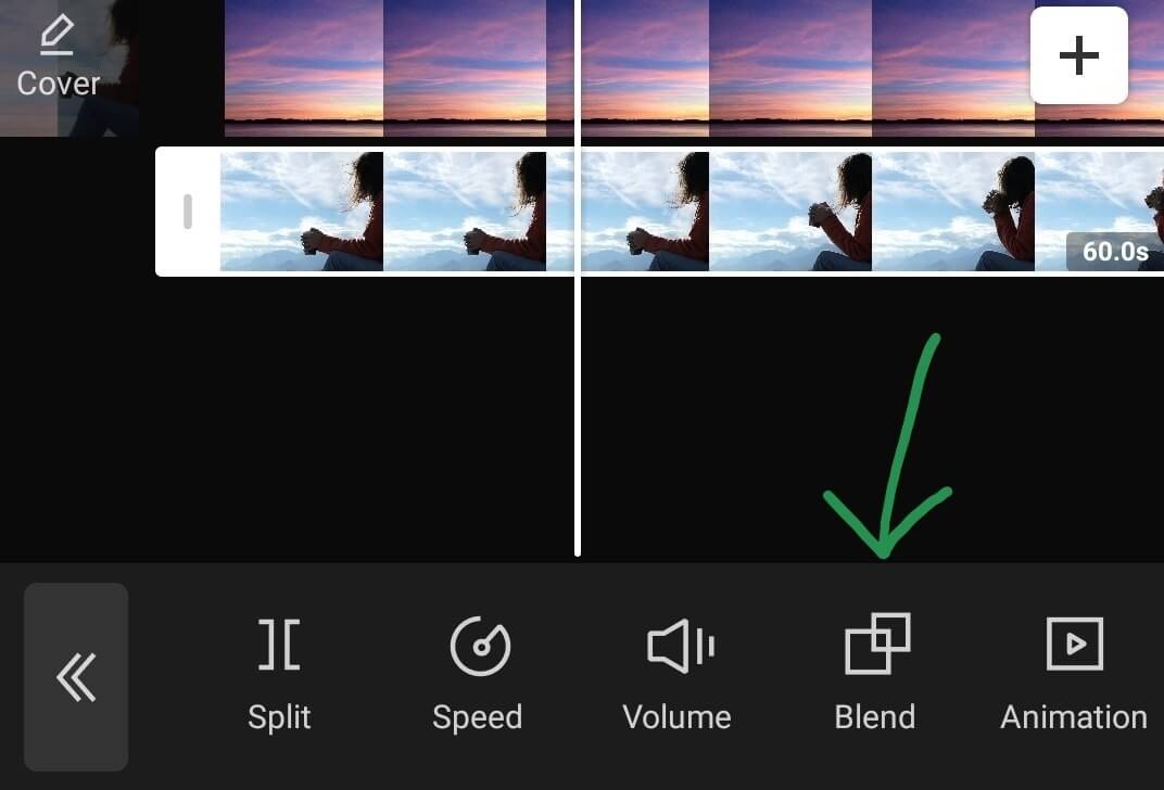 Use blend mode to blend the sky over the main layer
