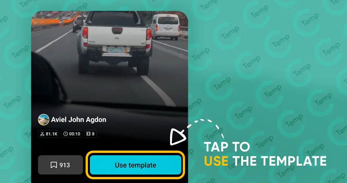 Selecting the video template in capcut app